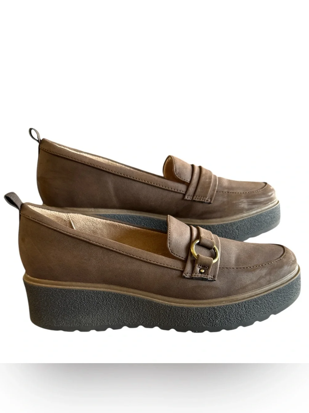 SOUL Naturalizer Joyla Brown Platform Wedge Lug Sole Loafers-Women’s Size 9.5